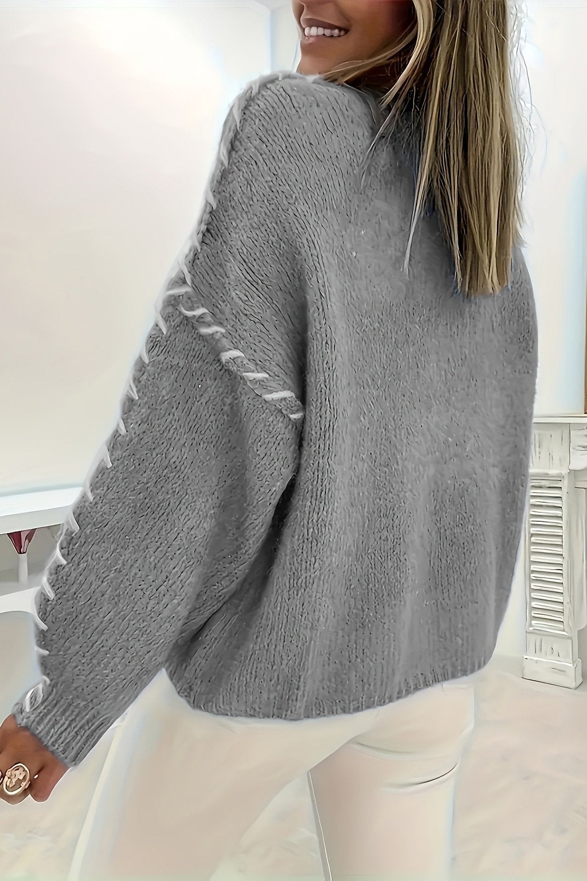 Trui met lange mouwen en mouwdetail