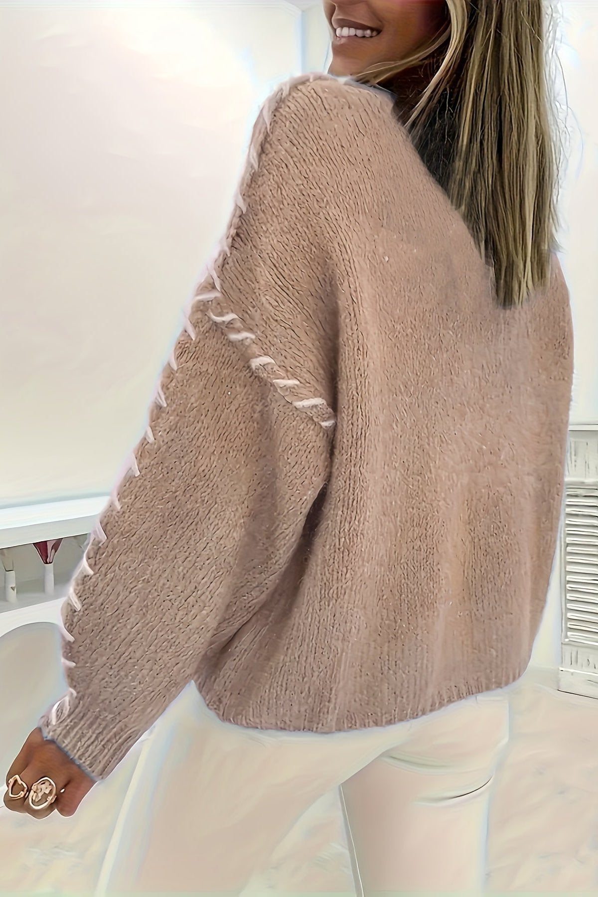 Trui met lange mouwen en mouwdetail