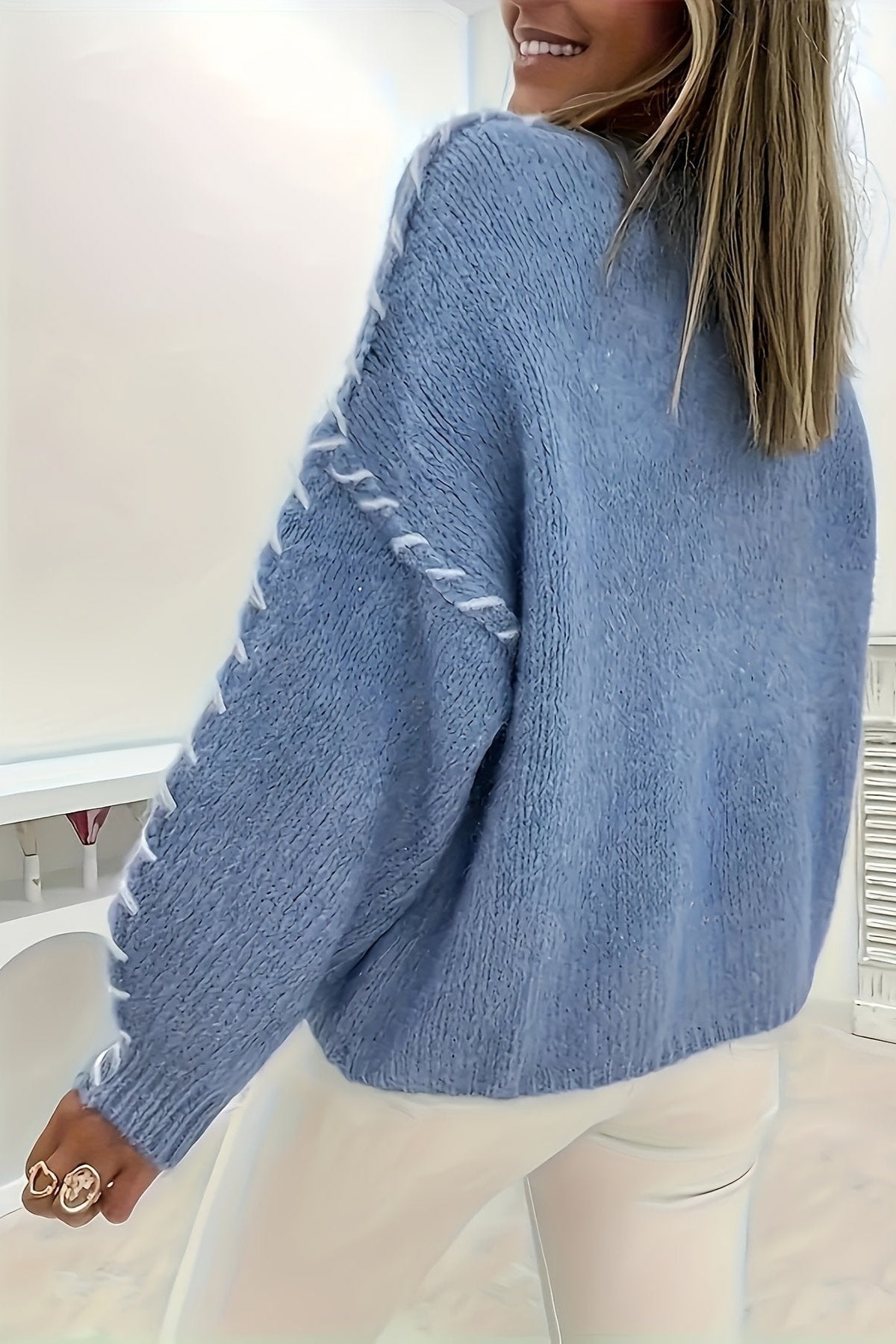 Trui met lange mouwen en mouwdetail